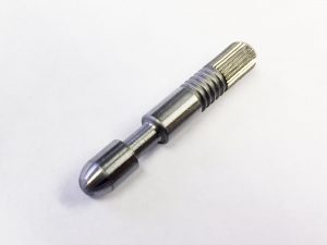 Machined part knurled blade pin